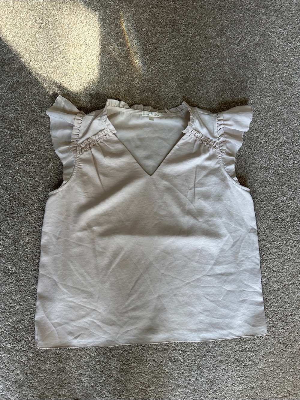 nine britton Blush Ruffle-Trim Sleeveless Top